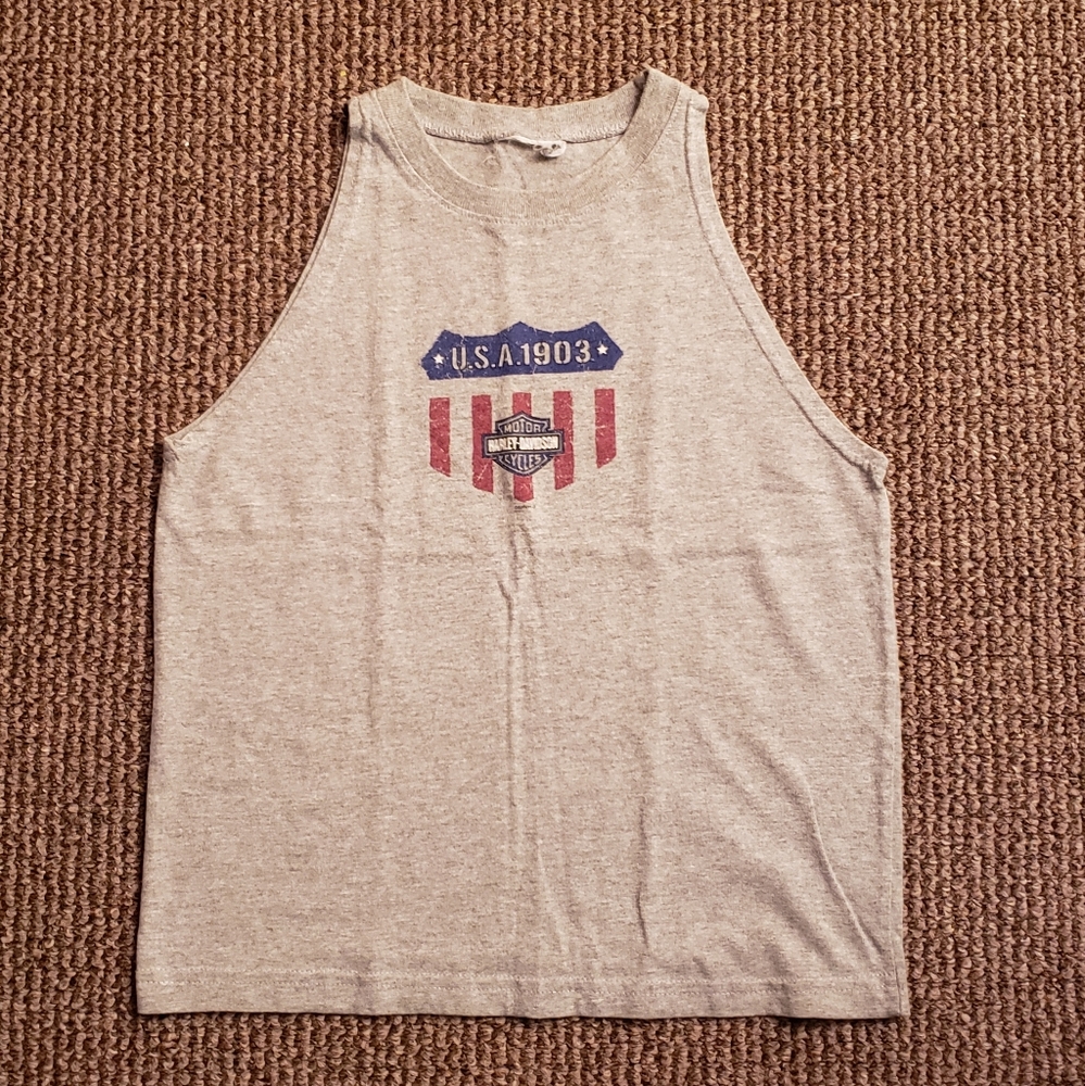 Harley-Davidson Motorcycles Tank Top Muscle Tee Gray Small